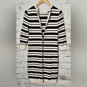 Juicy Couture Pitch Black Angel Stripe Dress Full Zipper In The Back